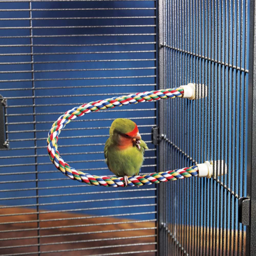 JW Pet Comfy Perch For Birds Flexible Multi-color Rope, Medium - 21 Length